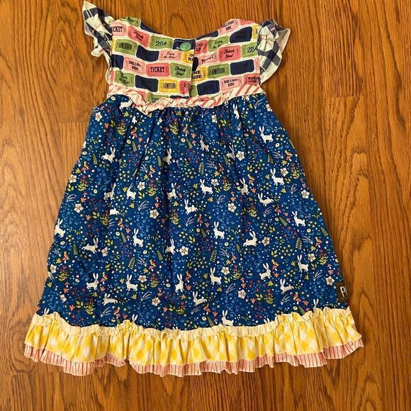 Matilda Jane RARE HTF Platinum Bunny Trail Flutter Dress 1 of 4 Size 4 - Picture 5 of 5